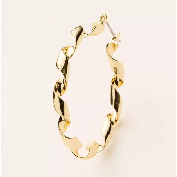 Metal Ribbon Hoop Earrings - kate spade new york x Target Gold IN HAND - Picture 3 of 4